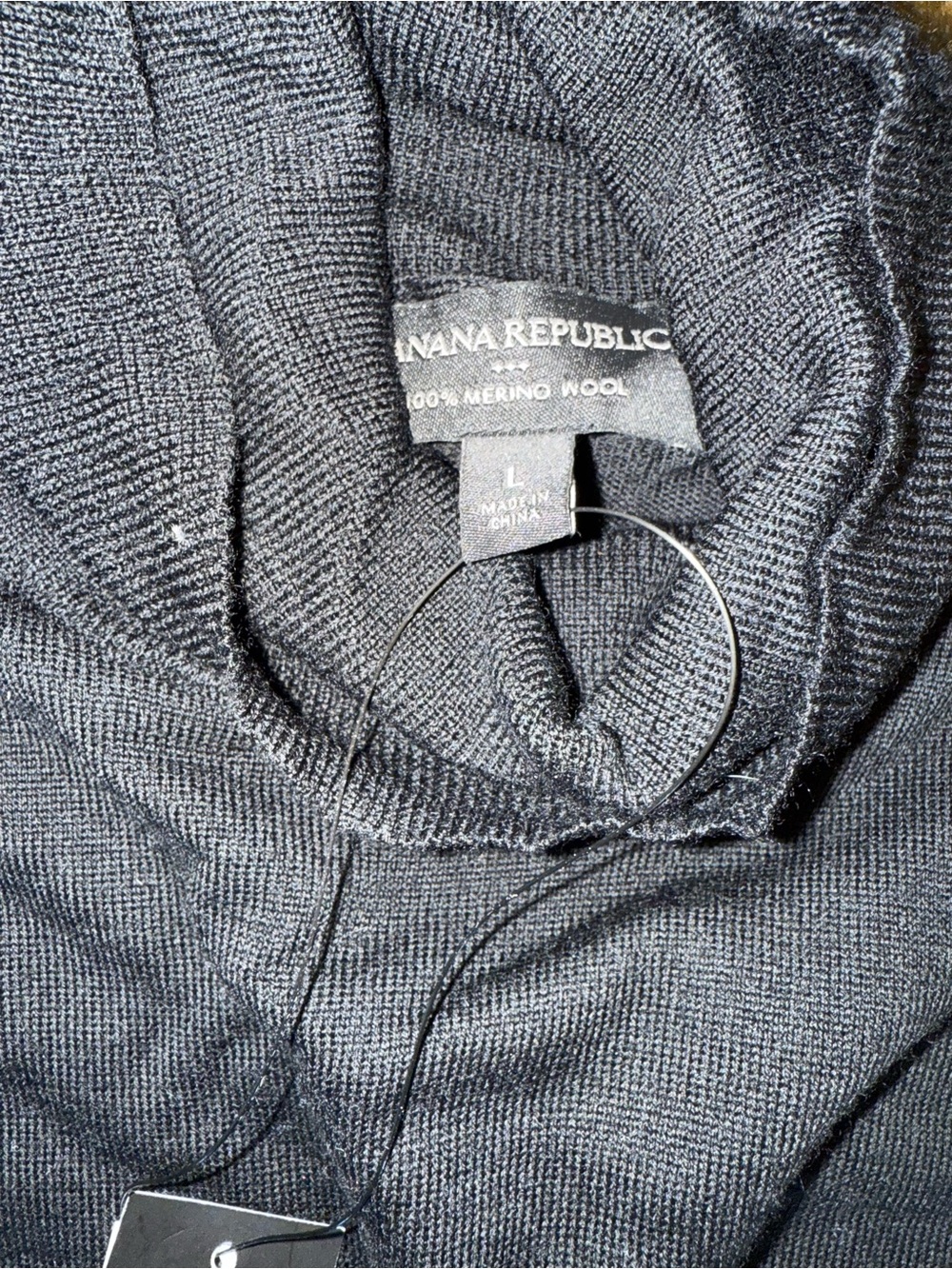 NWT Banana Republic Black Merino Wool Sweater - L